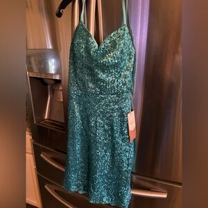 Sparkling Teal Sequin Dress